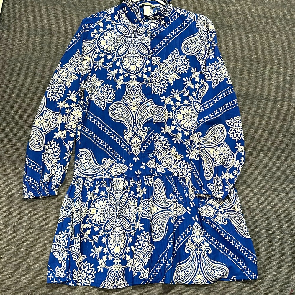 NWT H&M Ikat Paisley Dress Size M - Picture 2 of 12
